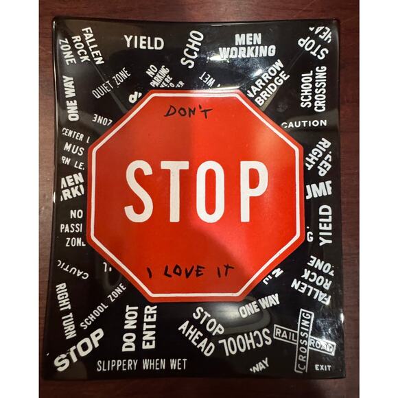 Vintage Houze Art Trinket Tray From 1960s Stop Sign Ashtray Point Marion, PA - Picture 1 of 6